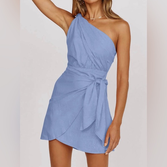 LILLUSORY Dresses & Skirts - Cotton one shoulder wrap dress